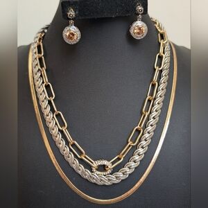 #20. TRENDING! Elegant Gold and Silver Necklace Set.  2 NECKLACES
